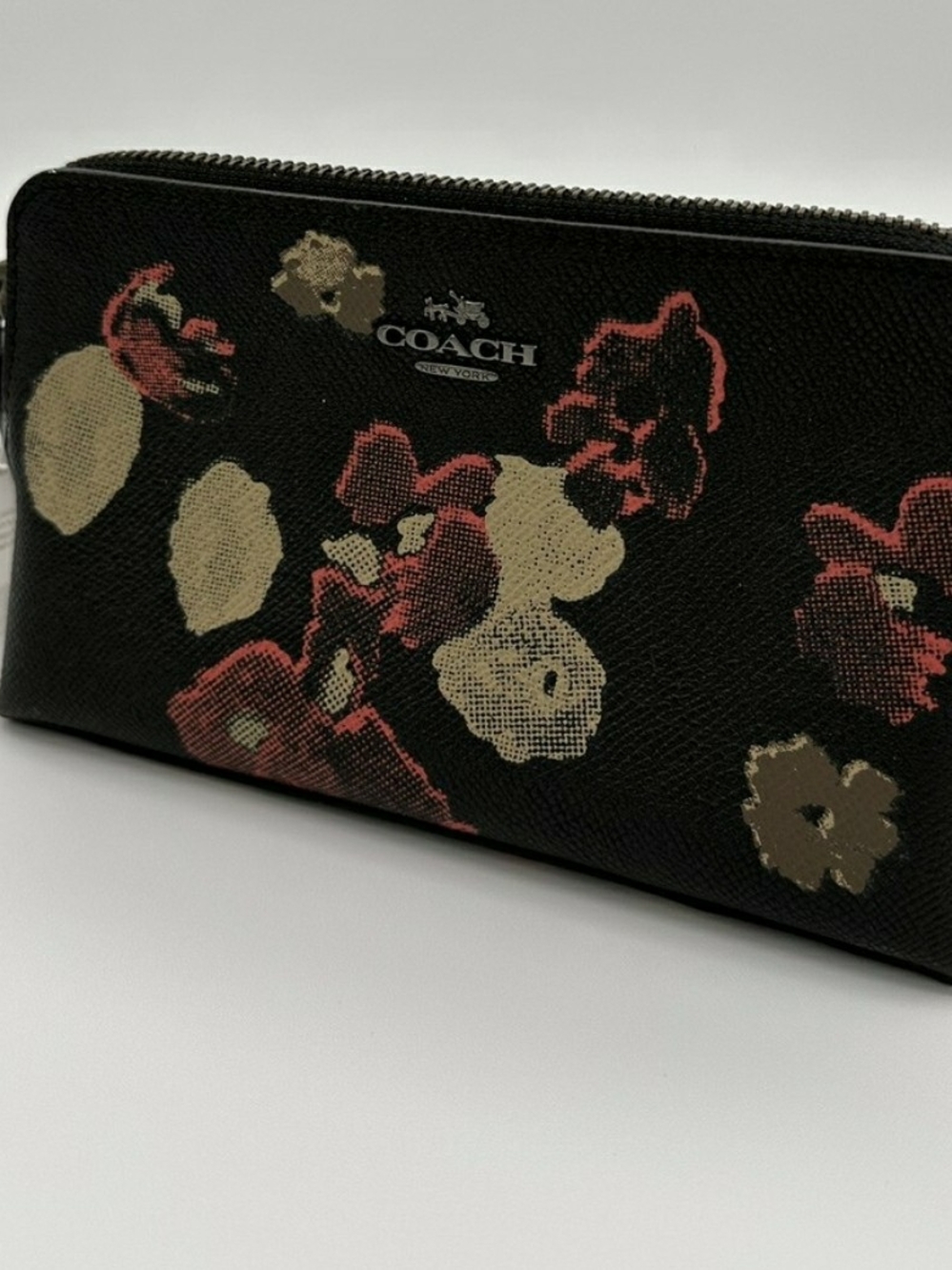 Coach Black Floral Makeup Bag NWT